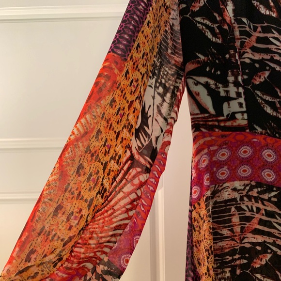 Luxxel Long Sleeve Maxi Dress Tropical Multicolor - Picture 4 of 10